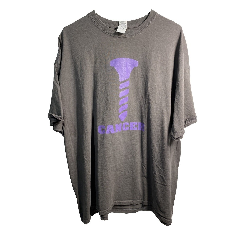 gildan unisex adult short sleeve‎ SCREW CANCER t shirt size 2XL XXL